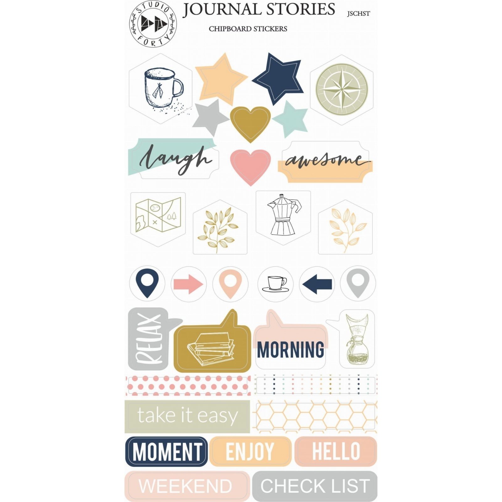 Chipboards Stickers - Journal Stories - Studio Forty
