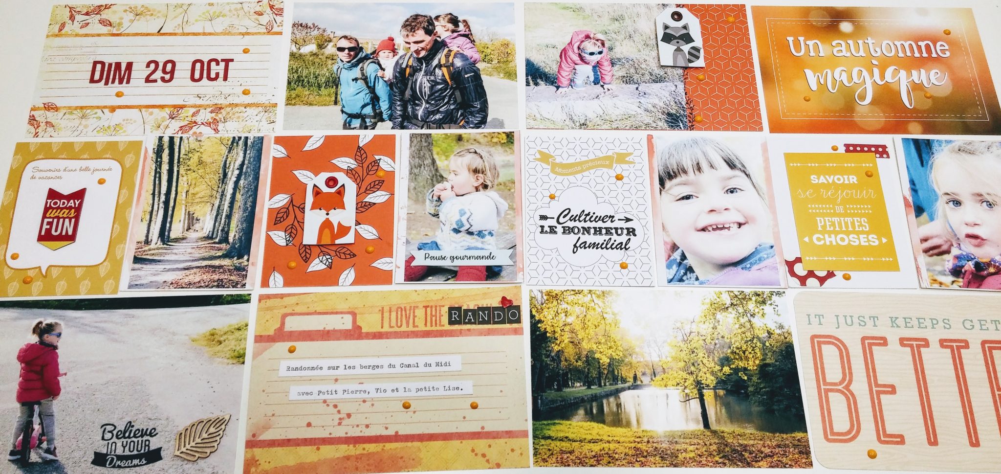 Project Life automne rouge, jaune et orange